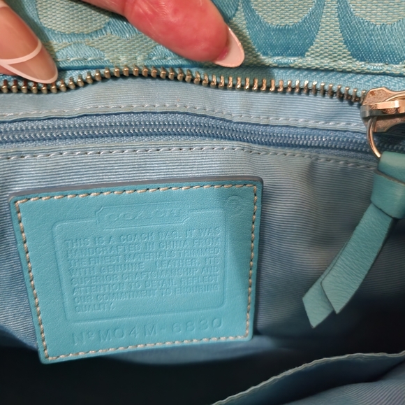 Coach Electric Blue Signature Monogram SatchelwithMatching...